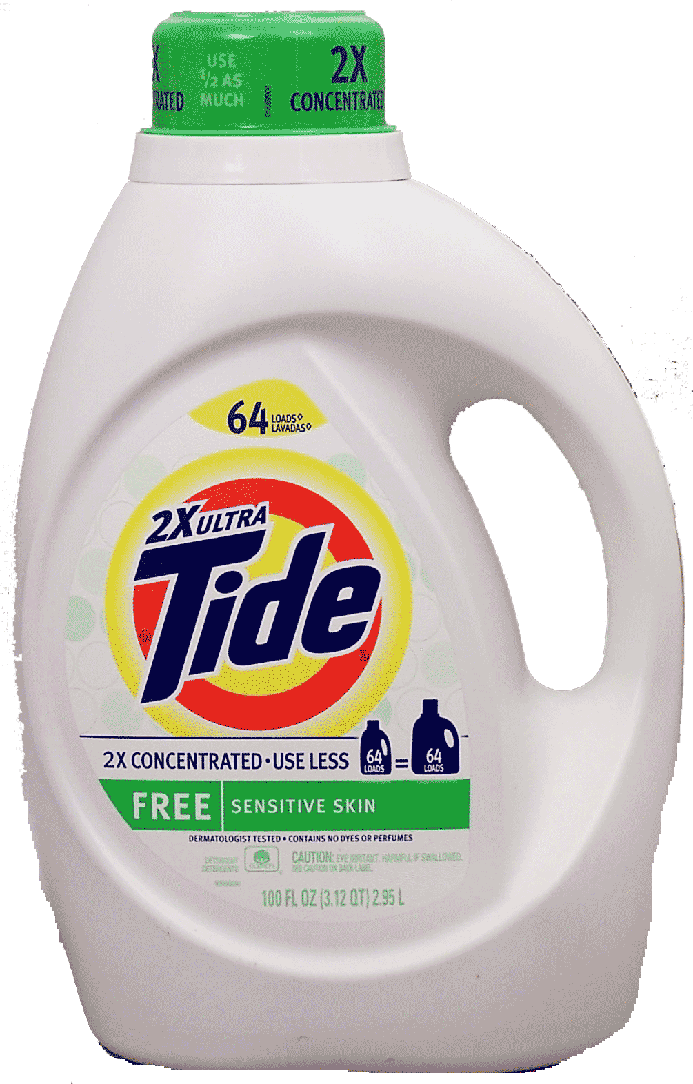 Tide 2x Ultra 2x concentrated detergent for sensitive skin, free of dyes and perfumes, 64 loads Full-Size Picture